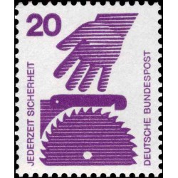 1 عدد تمبر سری پستی پیشگیری از حوادث - 20 فنیک  -جمهوری فدرال  آلمان 1971
