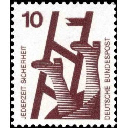 1 عدد تمبر سری پستی پیشگیری از حوادث - 10 فنیک  -جمهوری فدرال  آلمان 1971