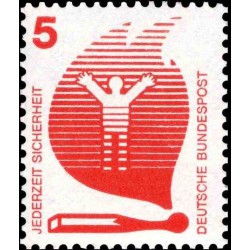 1 عدد تمبر سری پستی پیشگیری از حوادث - 5 فنیک  -جمهوری فدرال  آلمان 1971