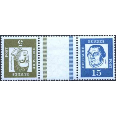 تت بش 2 عدد تمبر مختلف  از سری پستی مشاهیر با نوار بین -  5 و 15 - جمهوری فدرال آلمان 1963