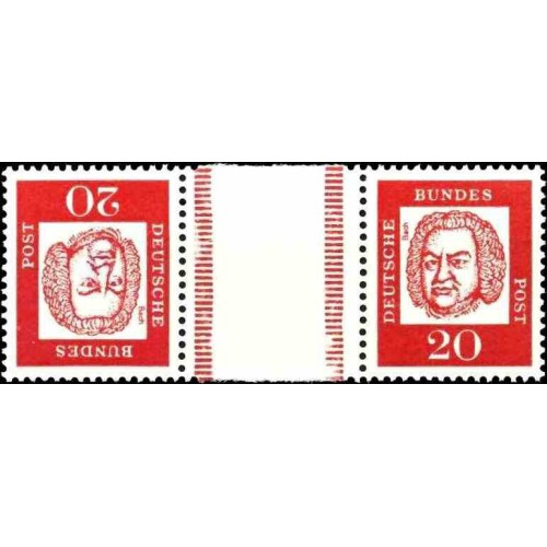 تت بش 2 عدد تمبر از سری پستی مشاهیر با نوار بین -  20 - جمهوری فدرال آلمان 1963