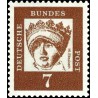 1 عدد تمبر از سری پستی مشاهیر - 7 - جمهوری فدرال آلمان 1961