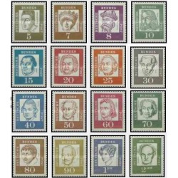 16 عدد تمبر سری پستی مشاهیر - جمهوری فدرال آلمان 1961 قیمت 5 یورو