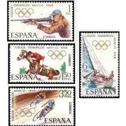4 عدد تمبر المپیک مکزیکوسیتی - مکزیکو - اسپانیا 1968