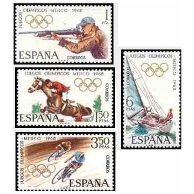 4 عدد تمبر المپیک مکزیکوسیتی - مکزیکو - اسپانیا 1968