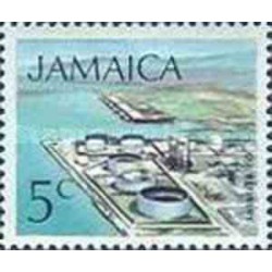 1 عدد تمبر سری پستی زیرساختها - پالایشگاه نفت  - 5- جامائیکا 1972