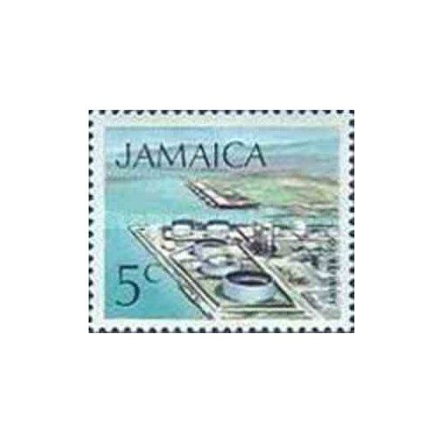 1 عدد تمبر سری پستی زیرساختها - پالایشگاه نفت  - 5- جامائیکا 1972