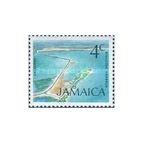 1 عدد تمبر سری پستی زیرساختها - گذرگاه بندر کینگزستون - 4- جامائیکا 1972