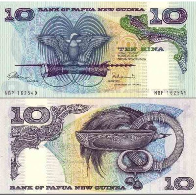 اسکناس 10 کینا - پاپوا گینه نو 1985