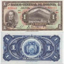 اسکناس 1 بولیویانو - بولیوی 1928