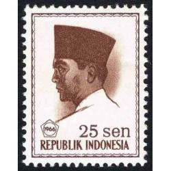 1 عدد تمبر سری پستی -  پرزیدنت سوکارنو - 25 سن - اندونزی 1966