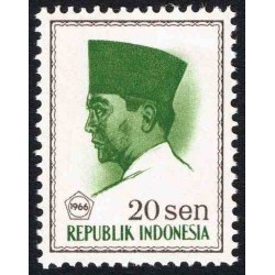 1 عدد تمبر سری پستی -  پرزیدنت سوکارنو - 20 سن - اندونزی 1966