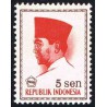 1 عدد تمبر سری پستی -  پرزیدنت سوکارنو - 5 سن - اندونزی 1966