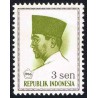 1 عدد تمبر سری پستی -  پرزیدنت سوکارنو - 3 سن - اندونزی 1966