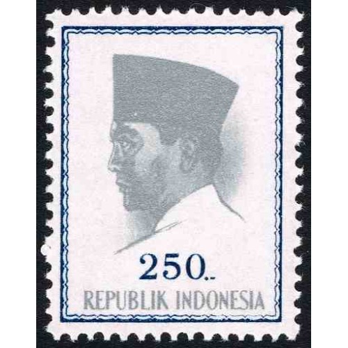 1 عدد تمبر سری پستی پرزیدنت سوکارنو - 250 - اندونزی 1964
