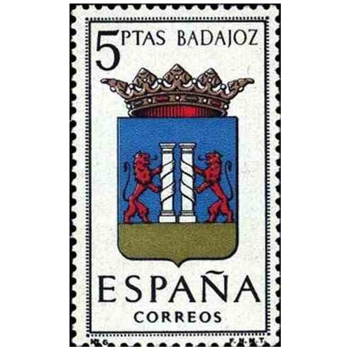 1 عدد تمبر آرم استانها -  Badajoz - اسپانیا 1962