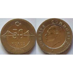 سکه 50 کروز - بیمتال  - ترکیه 2011 بانکی
