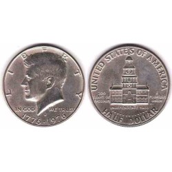 سکه نیم دلاری - یادبود 200مین سالگرد آمریکا - نیکل مس - آمریکا 1976 غیر بانکی