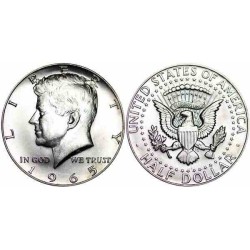 سکه نیم دلاری - نقره - آمریکا 1965 غیر بانکی