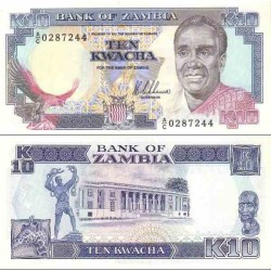 اسکناس 10 کواچا - زامبیا 1989