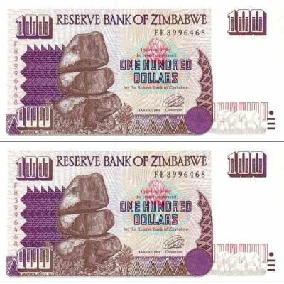 اسکناس 100 دلار - زیمباوه 1995