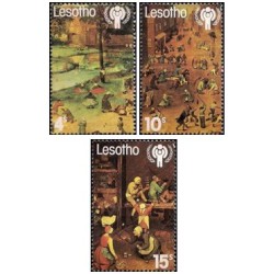 3 عدد تمبر سال جهانی کودک - لسوتو 1979