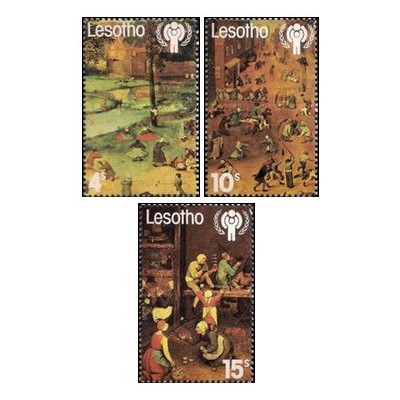 3 عدد تمبر سال جهانی کودک - لسوتو 1979