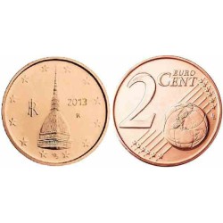 سکه 2 سنت یورو - مس روکش فولاد - ایتالیا 2013 غیر بانکی