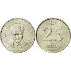 سکه 25 کروز - نیکل مس - ترکیه 2005 غیر بانکی