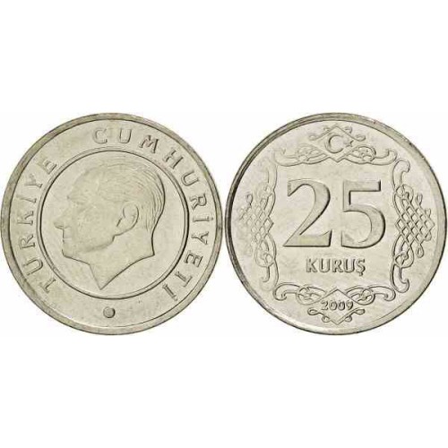 سکه 25 کروز - نیکل مس - ترکیه 2009 غیر بانکی سکه 25 کروز - نیکل مس - ترکیه 2009 غیر بانکی