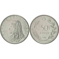 سکه 50 کروز - آلیاژ Acmonital- ترکیه 1976 غیر بانکی