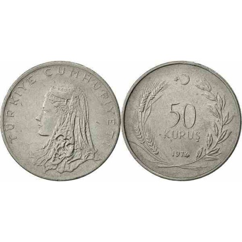 سکه 50 کروز - آلیاژ Acmonital- ترکیه 1974 غیر بانکی سکه 50 کروز - آلیاژ Acmonital- ترکیه 1974 غیر بانکی