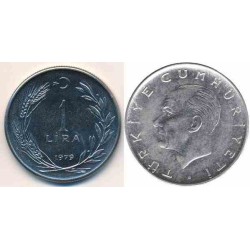 سکه 1 لیر - آلیاژ Acmonital- ترکیه 1979 غیر بانکی