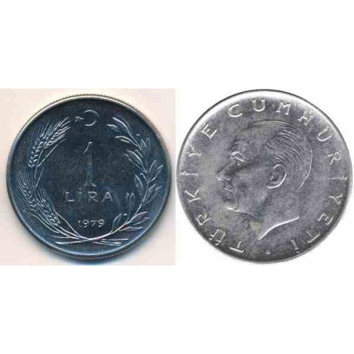 سکه 1 لیر - آلیاژ Acmonital- ترکیه 1979 غیر بانکی سکه 1 لیر - آلیاژ Acmonital- ترکیه 1979 غیر بانکی