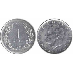 سکه 1 لیر - آلیاژ Acmonital- ترکیه 1978 غیر بانکی