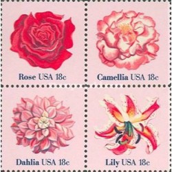 4 عدد  تمبر گلها - آمریکا 1981
