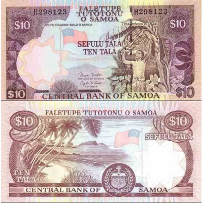 اسکناس 10 تالا - ساموا 2005 عنوان امضا Minister of Finance & Governor