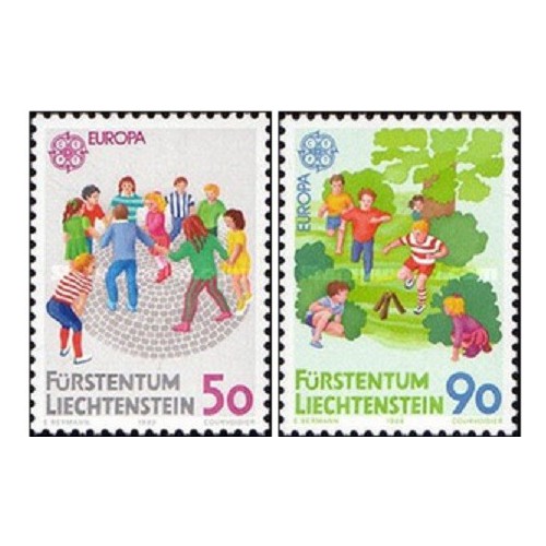 2 عدد تمبر مشترک اروپا - Eropa Cept - بازیهای کودکان - لیختنشتاین 1989