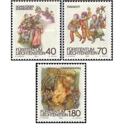 3 عدد  تمبر کارناوالها - لیختنشتاین 1983
