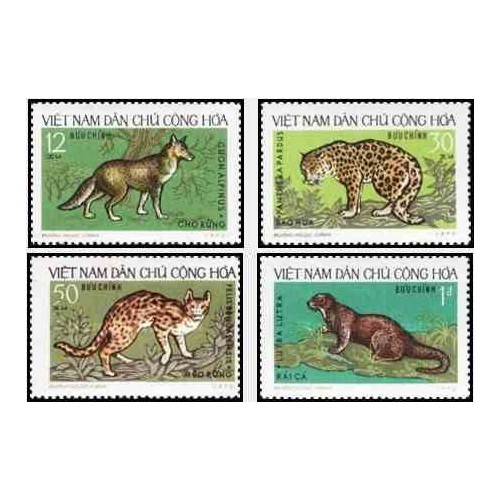 4 عدد تمبر حیوانات وحشی بومی - ویتنام 1973 قیمت 7.56 دلار