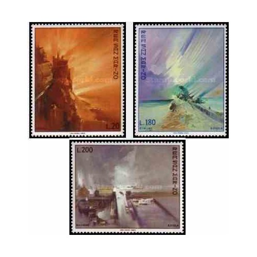 3 عدد تمبر نمایشگاه تمبر سان مارینو - تابلو نقاشی اثر ویولا - سان مارینو 1969