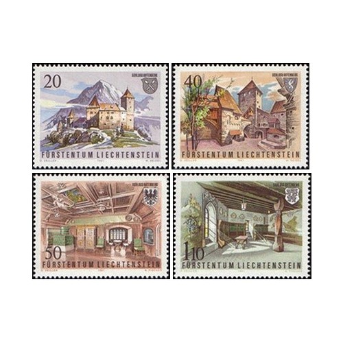4 عدد  تمبر قلعه گوتنبرگ - لیختنشتاین 1981