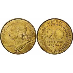 سکه 20 سنتیم - آلومینیوم برنز - فرانسه 1964 غیر بانکی