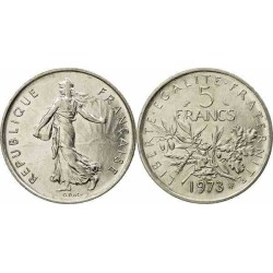 سکه 5 فرانک - نیکل مس روکش نیکل - فرانسه 1973 غیر بانکی