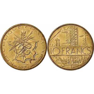 سکه 10 فرانک - نیکل برنج - فرانسه 1978 غیر بانکی