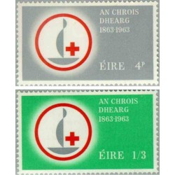2 عدد تمبر صدمین سالگرد صلیب سرخ - ایرلند 1963
