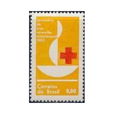 1 عدد تمبر صدمین سالگرد صلیب سرخ - برزیل 1963