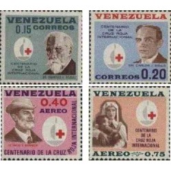 4 عدد تمبر صدمین سالگرد صلیب سرخ - ونزوئلا 1963