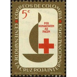 1 عدد تمبر صدمین سالگرد صلیب سرخ - کلمبیا 1963