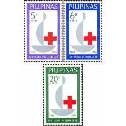 3 عدد تمبر صدمین سالگرد صلیب سرخ - فیلیپین 1963
